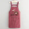 New cotton apron for kitchen cooking, home use, waist straps, stain-resistant, breathable, zipper, dirt-resistant work clothes Specification image